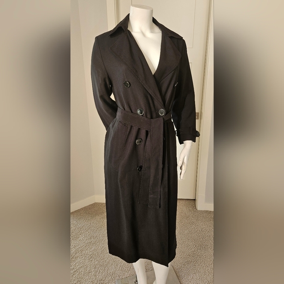 EUC Size S ZARA Black Trench Coat - Picture 3 of 11